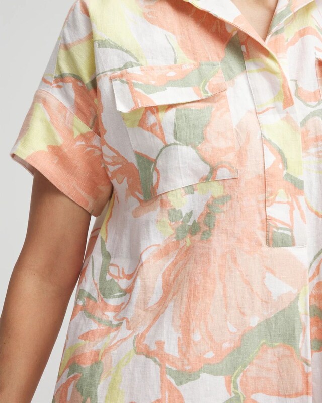 Floral Linen Shirtdress - image 4